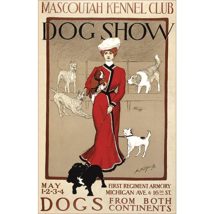 Magnet DG-120 Mascoutah Hundeschau Poster für den Großhandel von Found Image Press