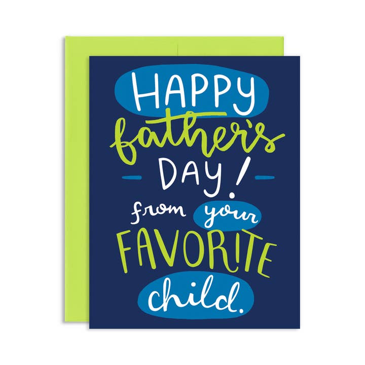 Favorite Child Dad Greeting Card for wholesale by Grey Street Paper