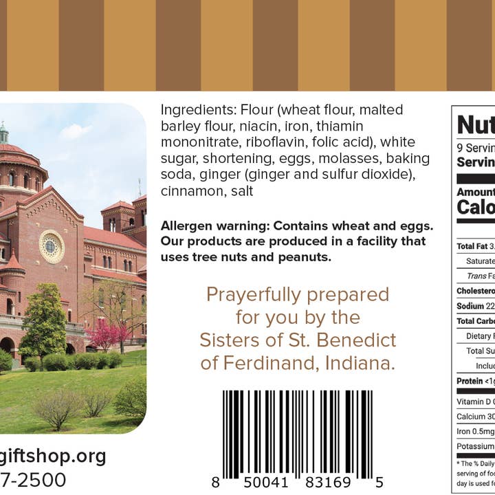 Monastery Baked Goods - Wholesale Cookie - Gingersnap Cookies (6-oz)4