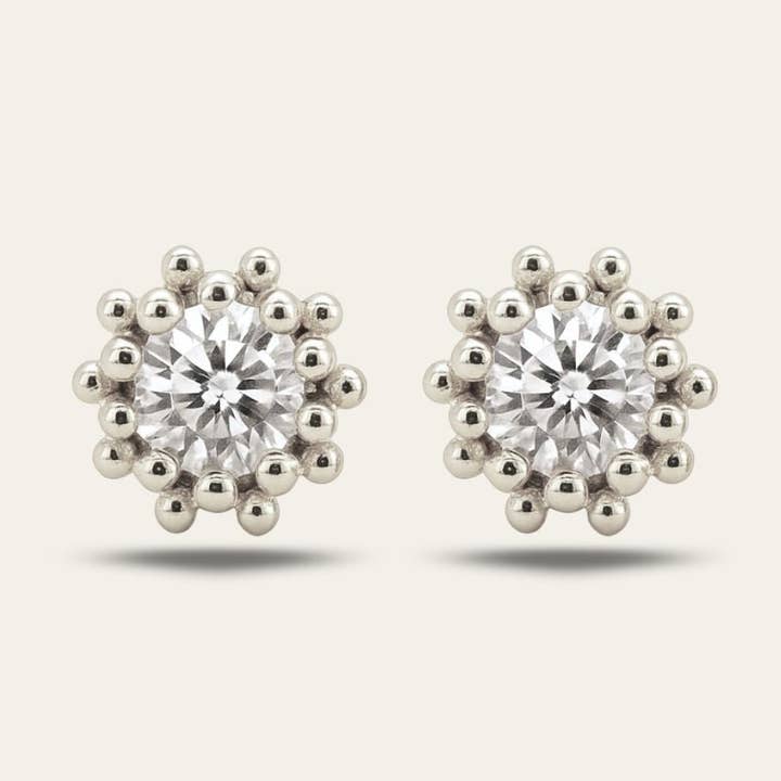 Zilverwitte Topaas Seren Oorbellen voor wholesale door Dainty London