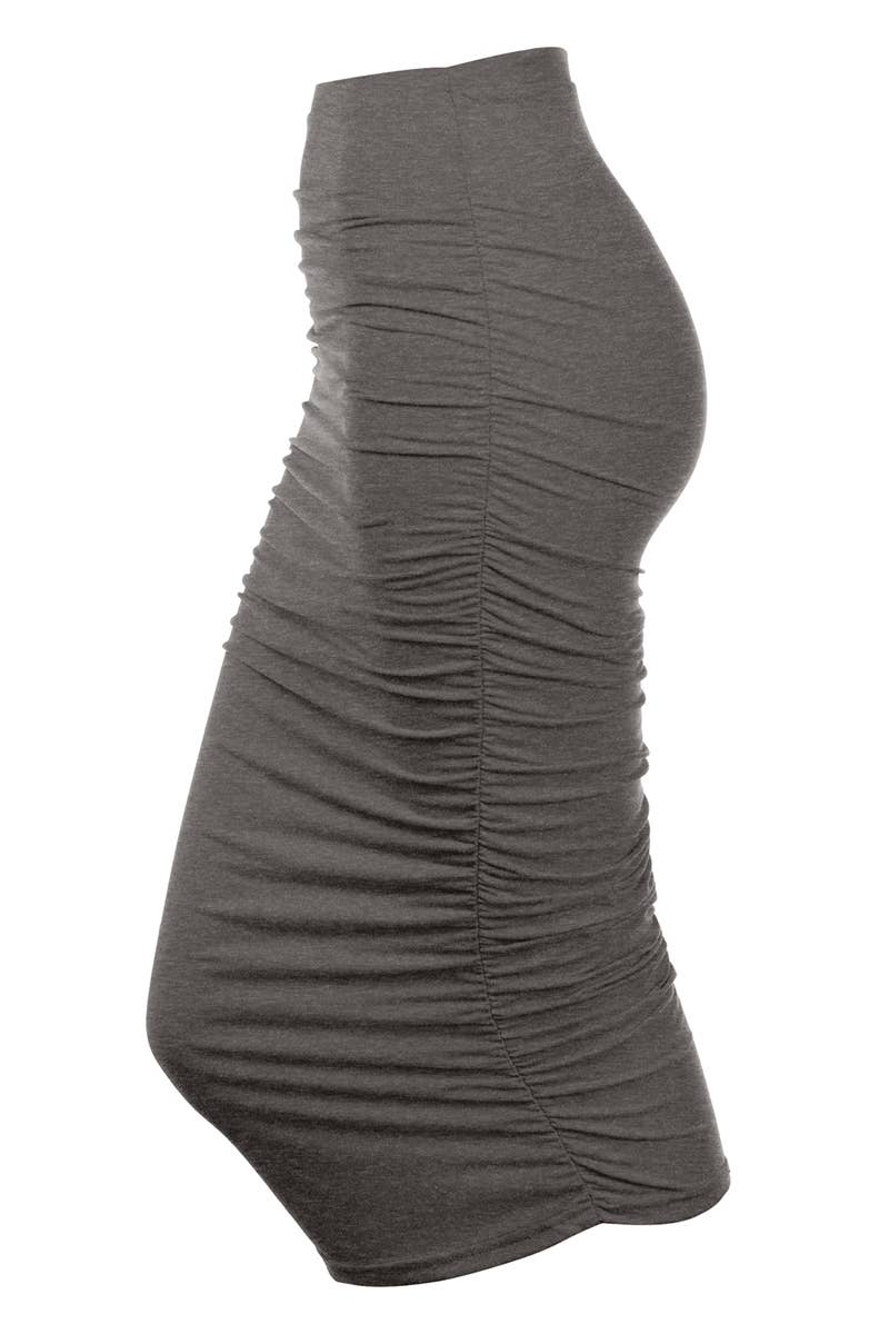 NINEXIS - Wholesale Skirt - Women's - CWBMS070_Slim Fit Ruched Long Pencil Skirt27