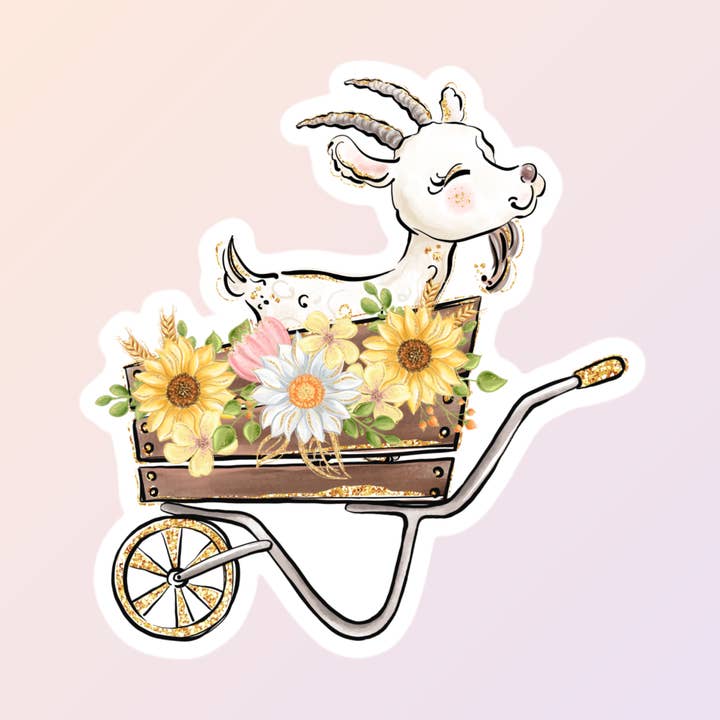 Cute Goat Stickers, Farm Animal Stickers, Aesthetic Sticker for wholesale by Sorry Not Sorry Co