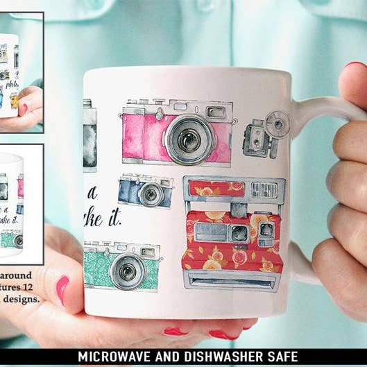 Photography Quote & Vintage Cameras Coffee Mug for wholesale by Foxy Mug