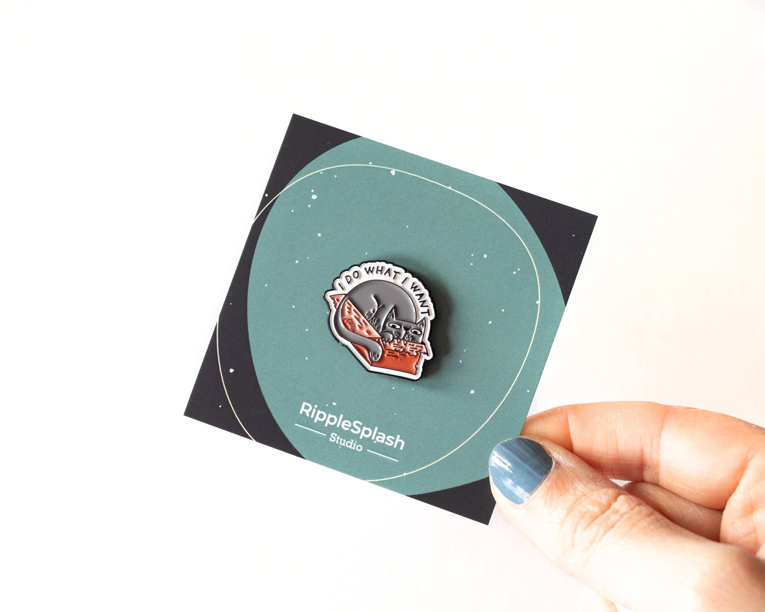 RippleSplash Studio - Wholesale Lapel Pin/Button - I Do What I Want Cat Enamel Pin4