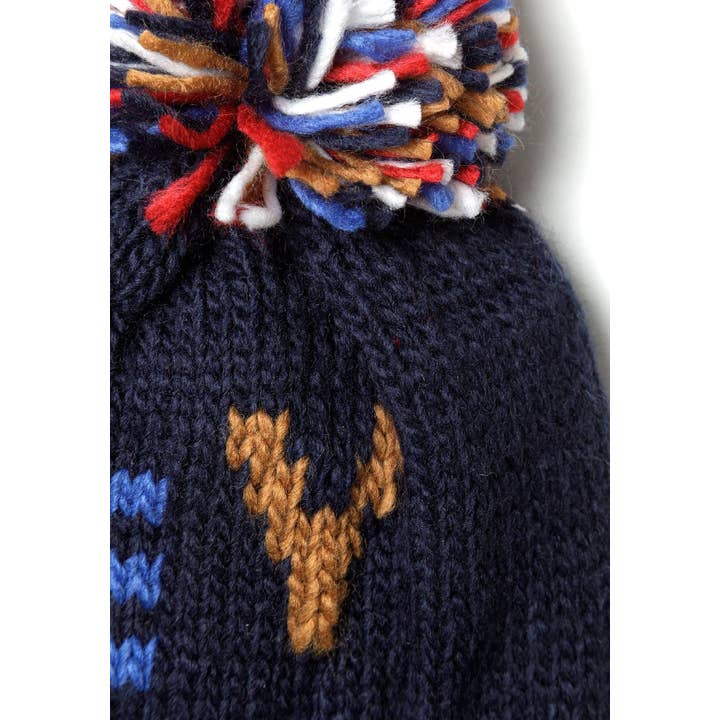 Minoti sp. z o.o. - Wholesale Kids Hat - Kids - Boys knitted hat and scarf set jacquard wording navy 6m-8y4