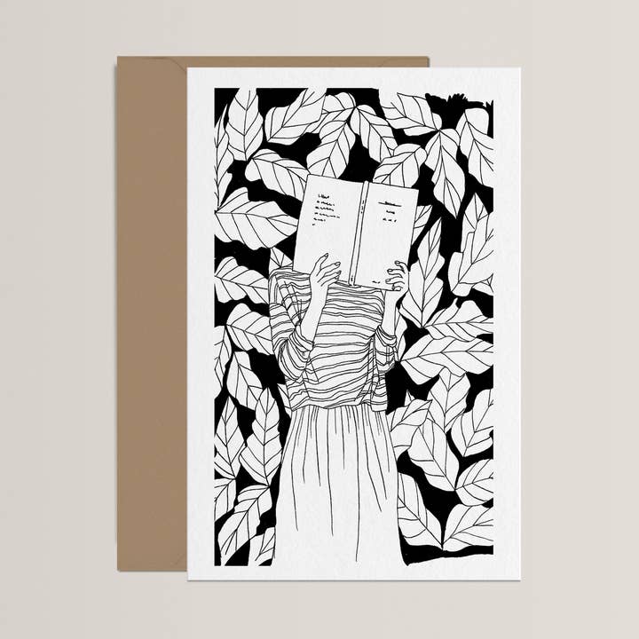 monocotylédone - Wholesale Everyday Greeting Card - The Literary Adventure - Double Card and Kraft Envelope0