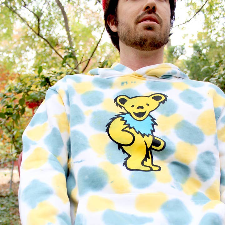 Grateful Dead | Hoodie Super Heavyweight | Tie Dye Yellow Bear for wholesale by Section 119