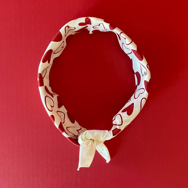 Love Red Heart Pattern Bandana Cotton for wholesale by Son Bandana