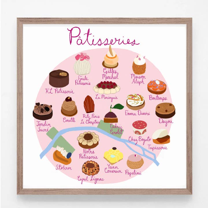 Patisseries of Paris Print for wholesale by London Block by Block