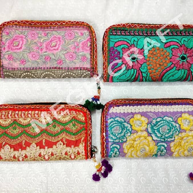 Meghcraft - Wholesale Wallet – Women's - Malibu Fashion Cotton Embroidered Wallet-Handmade Wallet1