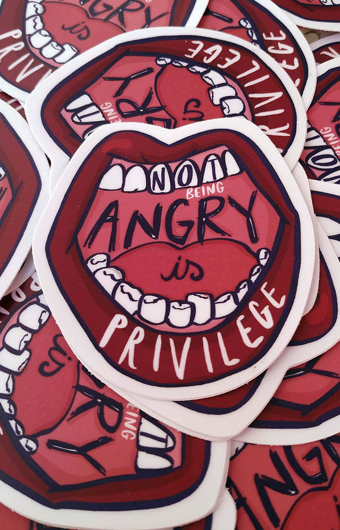 Chiaralascura - Wholesale Sticker - Not being angry is privilege - feminist sticker1