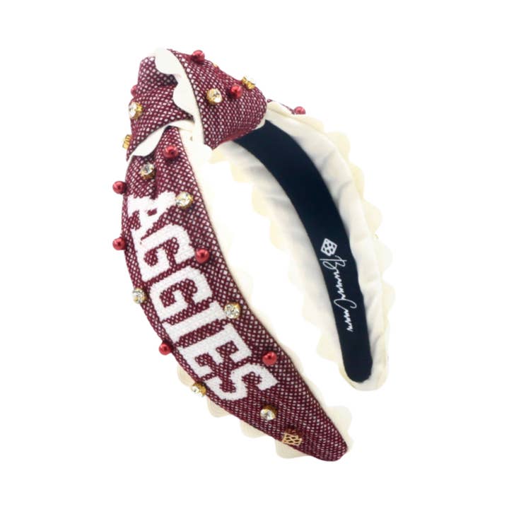 Texas A&M Kindergröße GIG'EM AGGIES Kreuzstich-Stirnband für den Großhandel von Brianna Cannon