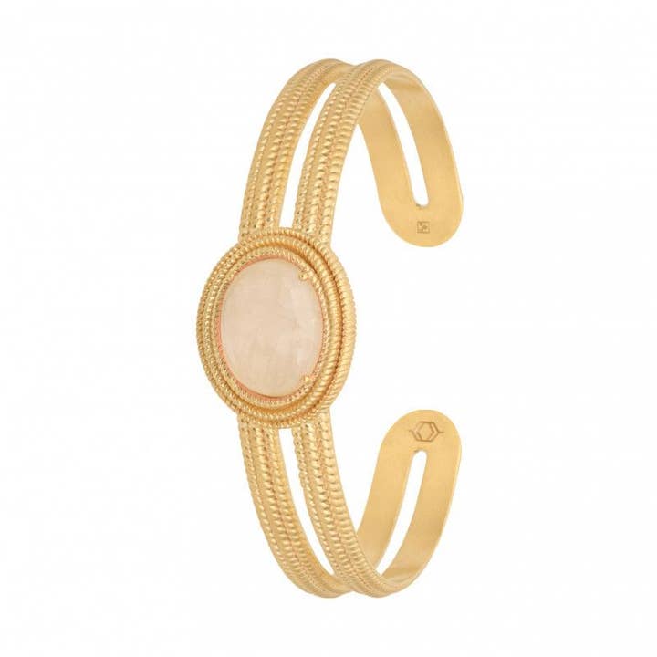 CONSTANCE DEMETER SAMLING Rose Quartz guldpläterad armring för wholesale av Collection Constance