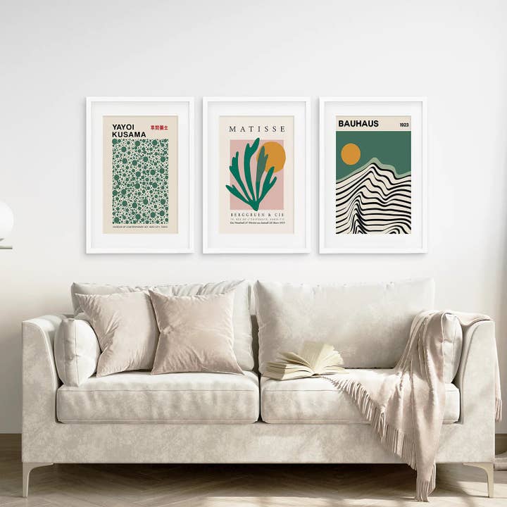 Art Lane - Wholesale Art Print - Sage Green Wall Art Print. Bauhaus, Kusama, Matisse Style