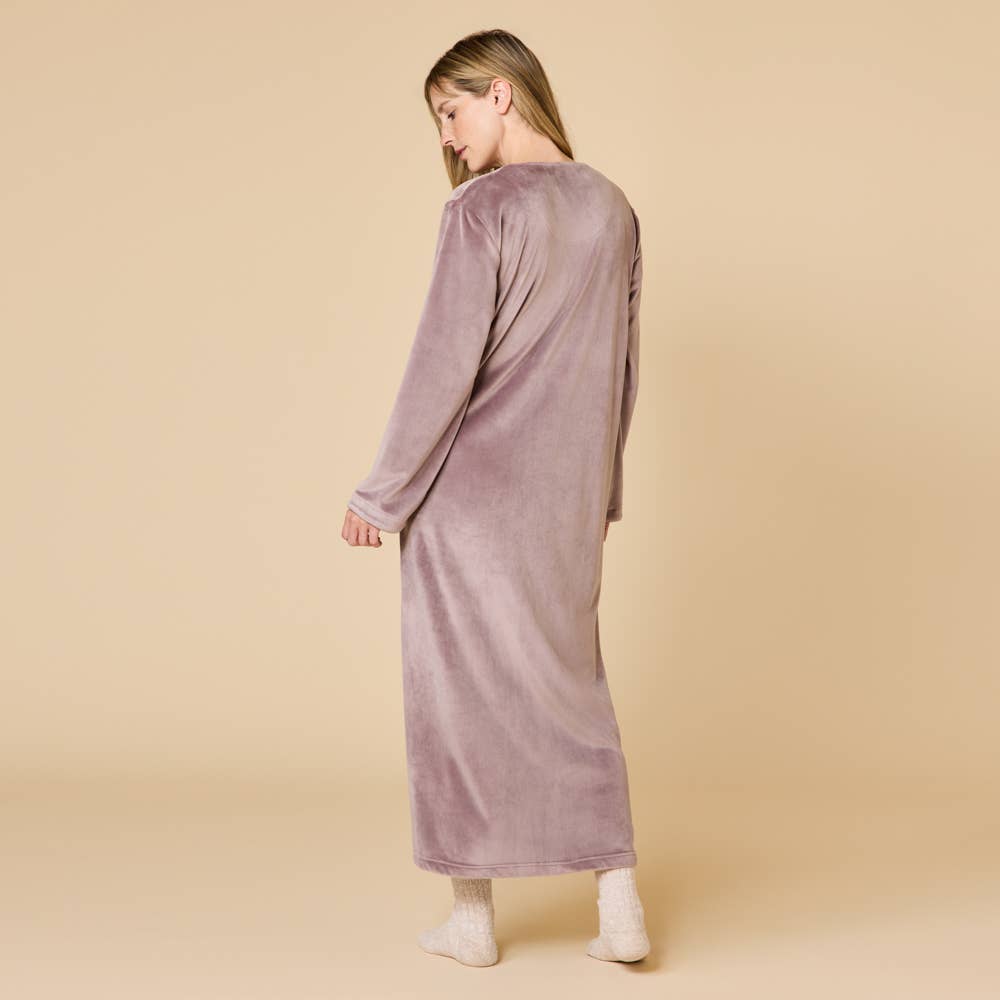 Softies - Vendita all'ingrosso Vestaglia - Donna - Vestaglia da donna Serenity con zip e scollo a cuore3