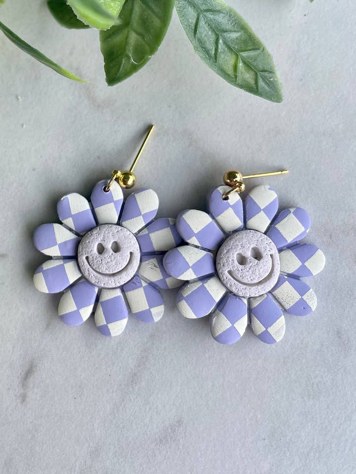 Happy Daisies | Lightweight Polymer Clay Earrings for wholesale by Clay Nicely
