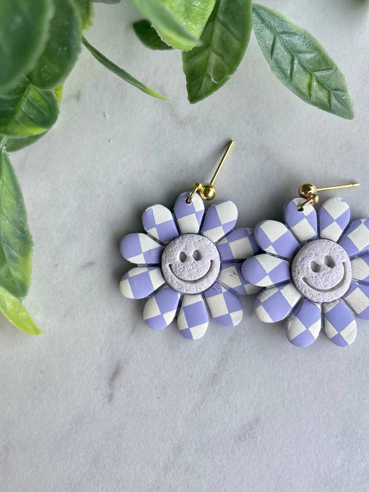 Happy Daisies | Lightweight Polymer Clay Earrings for wholesale by Clay Nicely