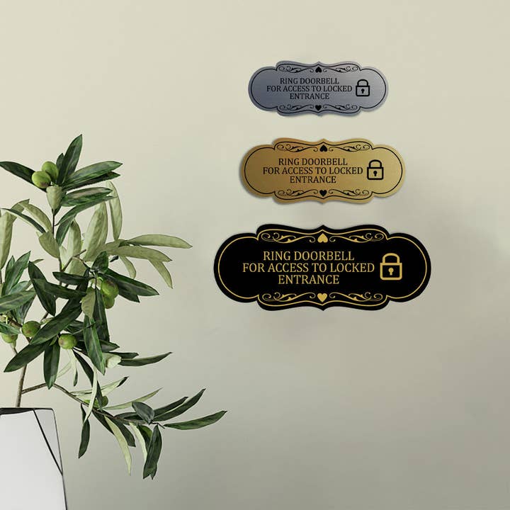 All Quality - Vente Pancarte - Panneau ByLITA Designer Ring Doorbell pour accès à l'entrée verrouillée mur ou porte2