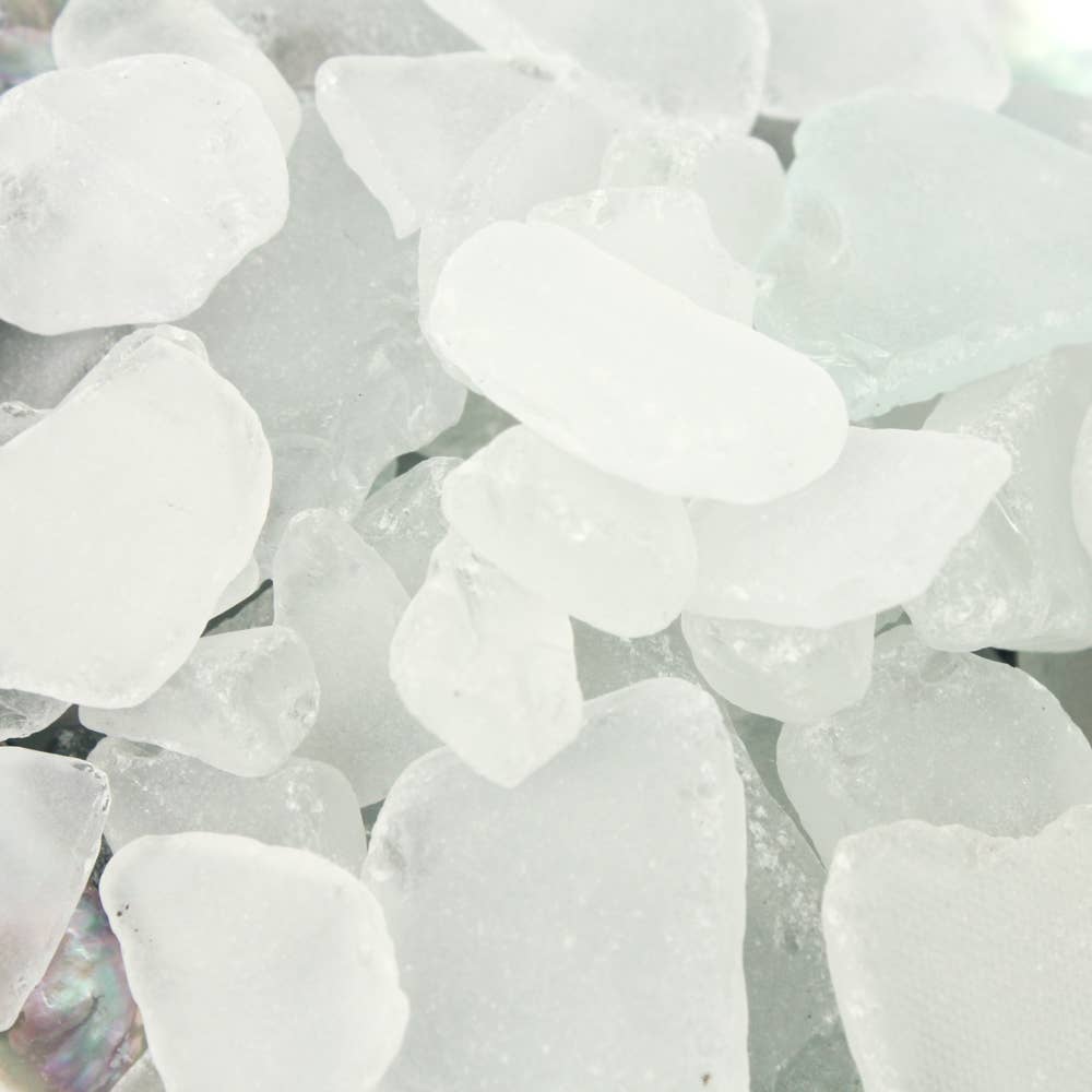 California Seashell Company - Wholesale Craft Supplies - White Colored Sea Glass for Crafts & Decor1