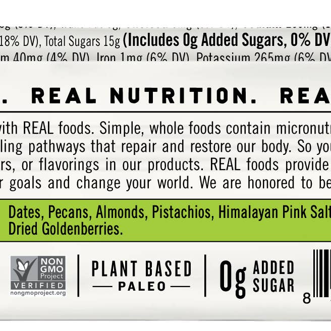 Thunderbird Real Food Bars - Wholesale Snack Bar - Pecan Goji Pistachio - Box of 12 Bars3