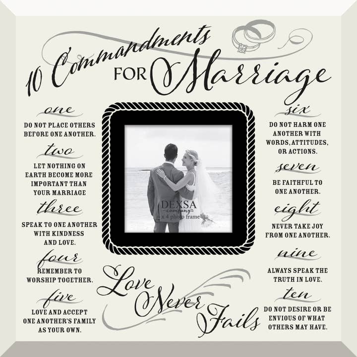 Dexsa - Wholesale Picture Frame - Ten Commandments For Marriage - 12X12 Glass Photo Frame