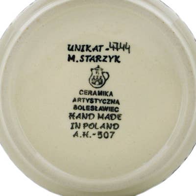 Jar with Lid 5" Deep Blue Theme UNIKAT for wholesale by Polmedia Polish Pottery