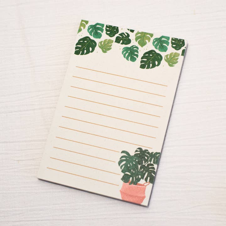 Plant Lover 50 Page Monstera Notepad for wholesale by Beka Gene Studio