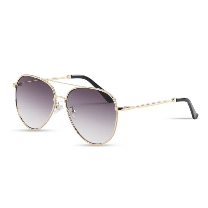 COCO + CARMEN - Wholesale Sunglasses - Women's - Hilary Aviator Sunglasses with Sparkle Lens