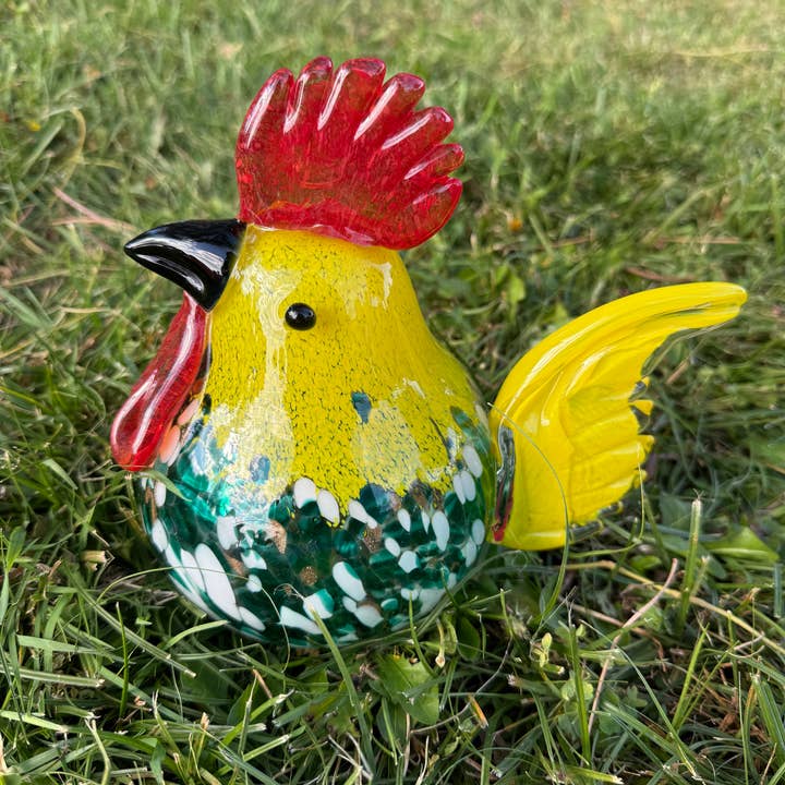 ApricotMint - Wholesale Decorative Figurine - Handblown Art Glass Rooster