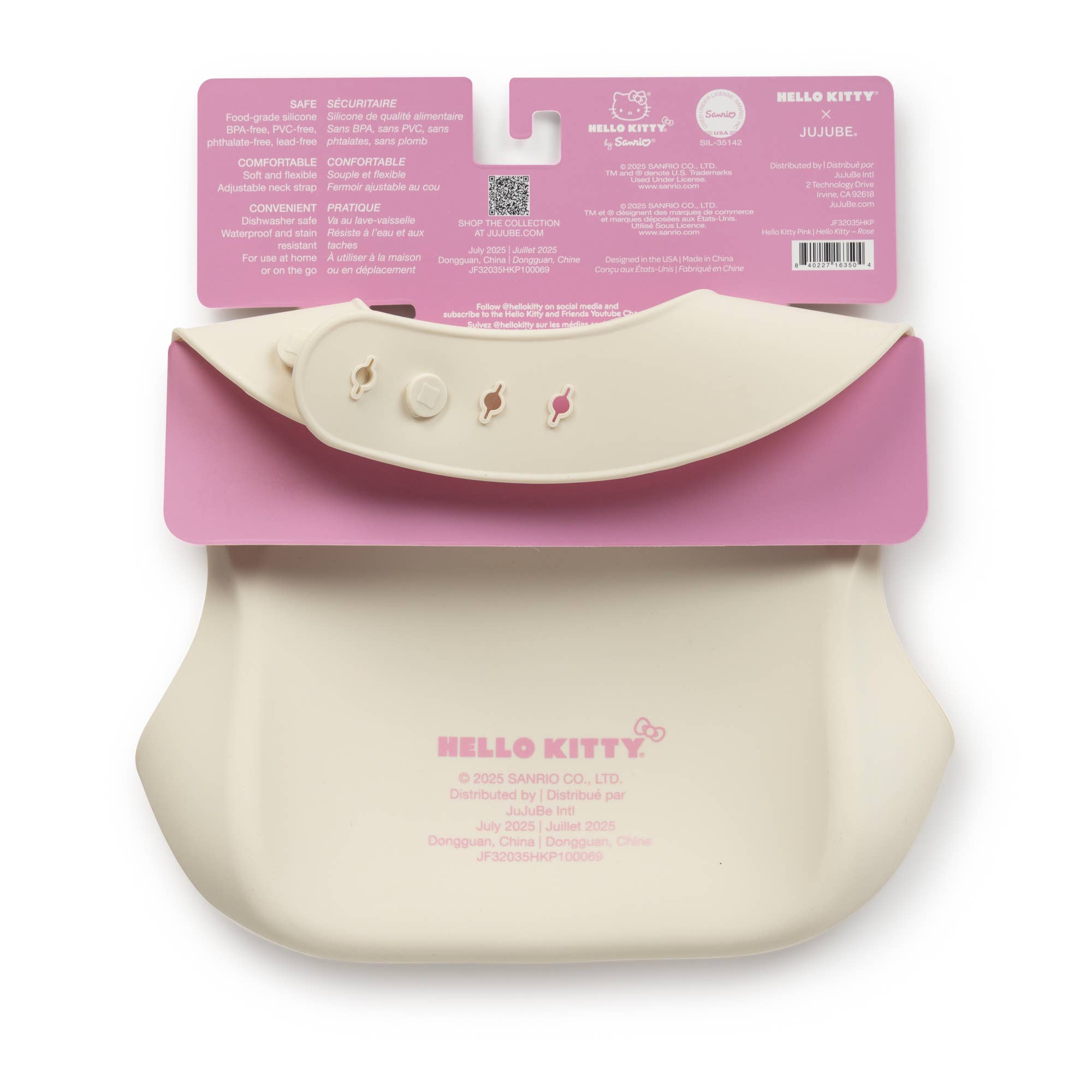 JuJuBe - Wholesale Bib - Baby - Hello Kitty® × JuJuBe Pink Silicone Bibs 1