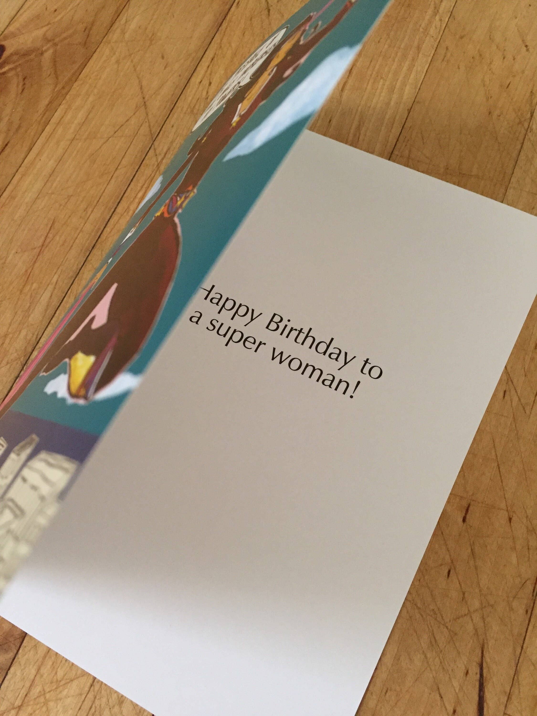 Sunde White Industries - Vente Cartes d'anniversaire - Carte d'anniversaire Super Woman5