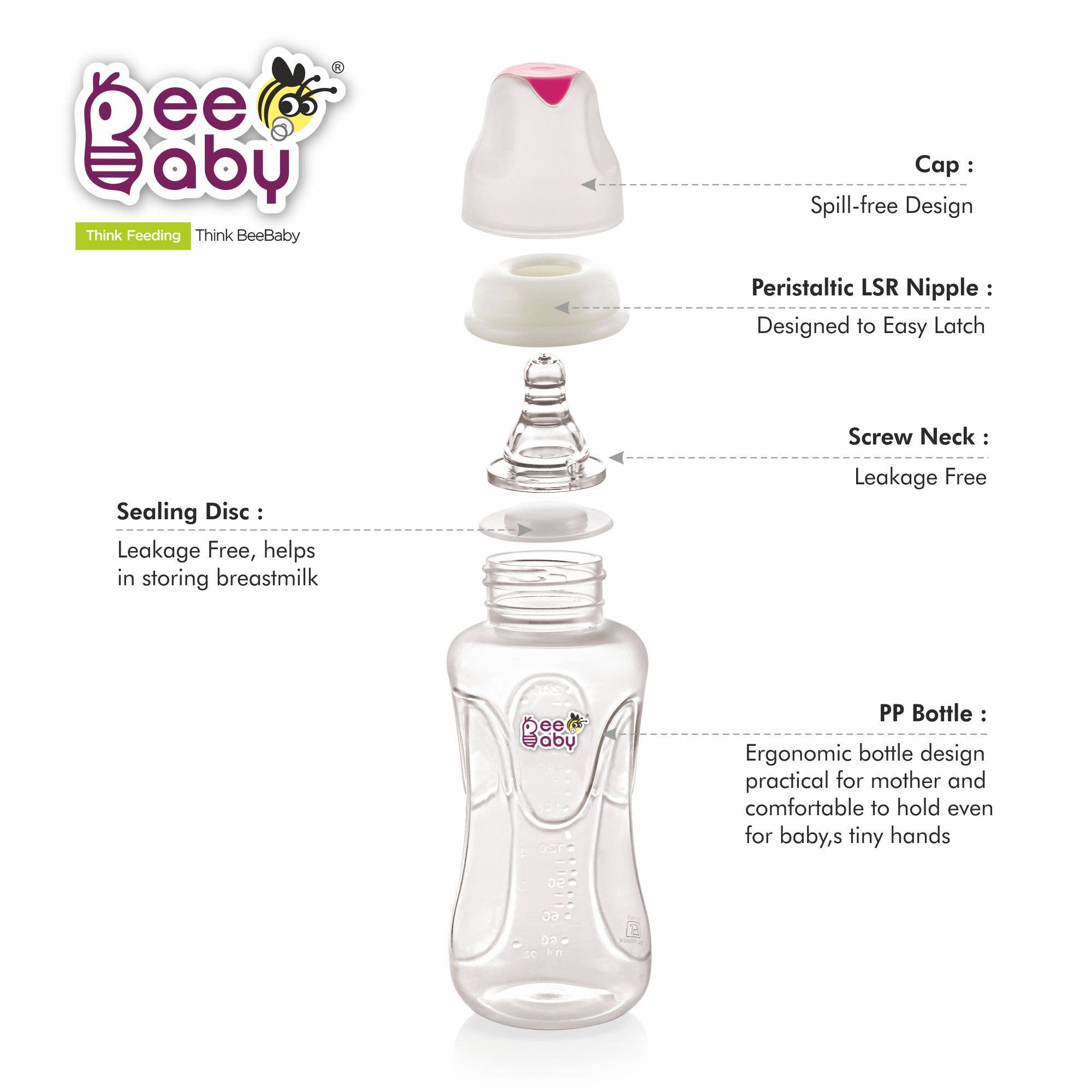 Beebaby - Wholesale Baby Bottle - Comfort Standard Neck Feeding Bottle 240ml / 8oz.8
