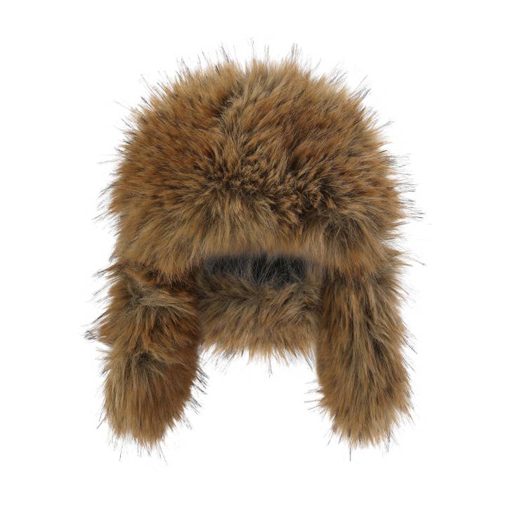 Lei Reversible Fur Trapper Hat Black/Brown for wholesale by DAWANG