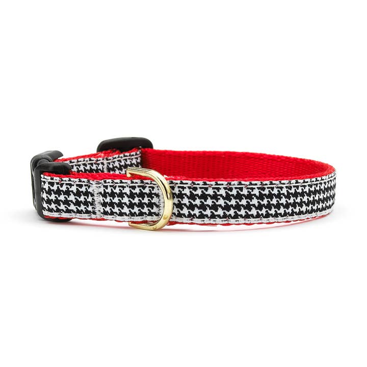 Klassieke zwarte Houndstooth hondenhalsband voor klein ras voor wholesale door Up Country, Inc.