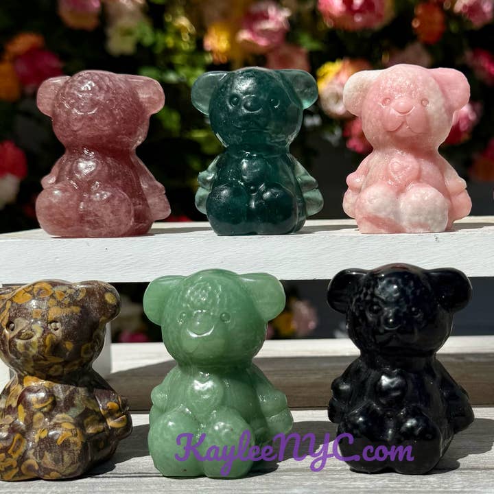 KayleeNYC - Wholesale Spiritual Stone/Crystal - 6cm Natural Crystal Teddy Bears Healing Energy
