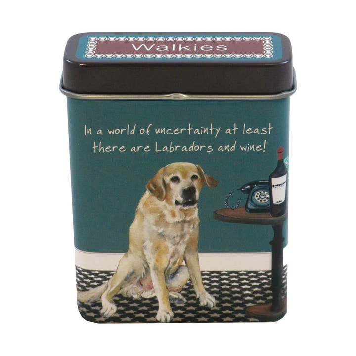 Yellow Labrador Walkies Treat Tin | Highly Commended GotY25 for wholesale by The Little Dog Laughed