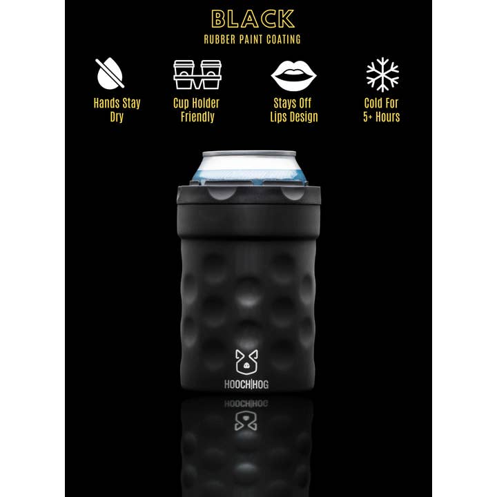 Hooch Hog - Venta al por mayor Fundas para recipientes de bebida - Nevera para latas The Shorty, color negro3