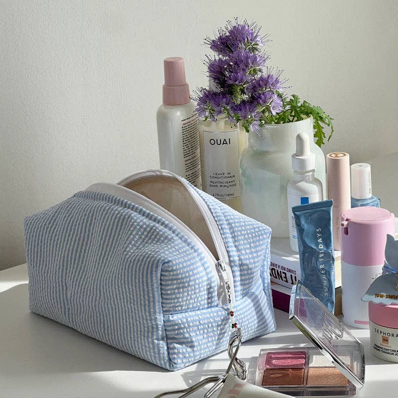 Dipped Shop - Venta al por mayor Bolsa para maquillaje - Bolsa de Maquillaje con Bloques de Color a Rayas Sencillas DPB01055