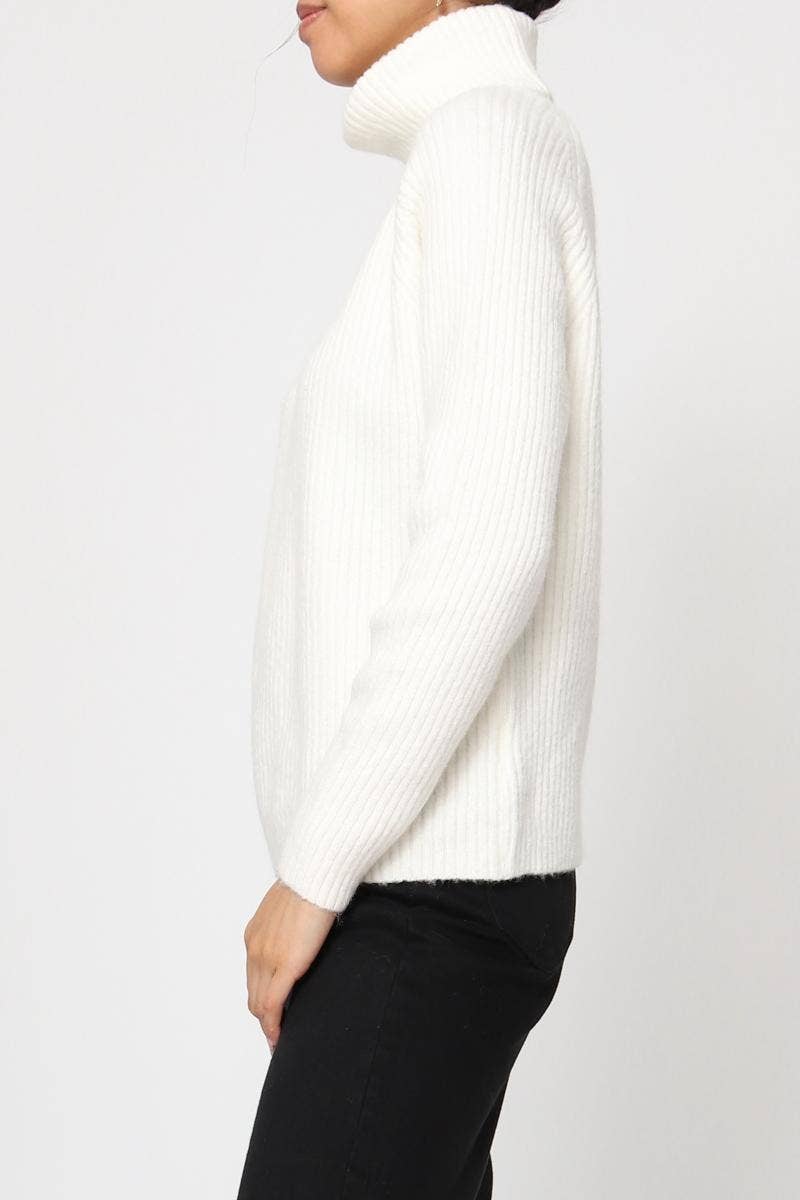 DIX-ONZE - Vente Pull en maille – femme - Pull Maille Côtelée – Col Roulé & Manches Longues17
