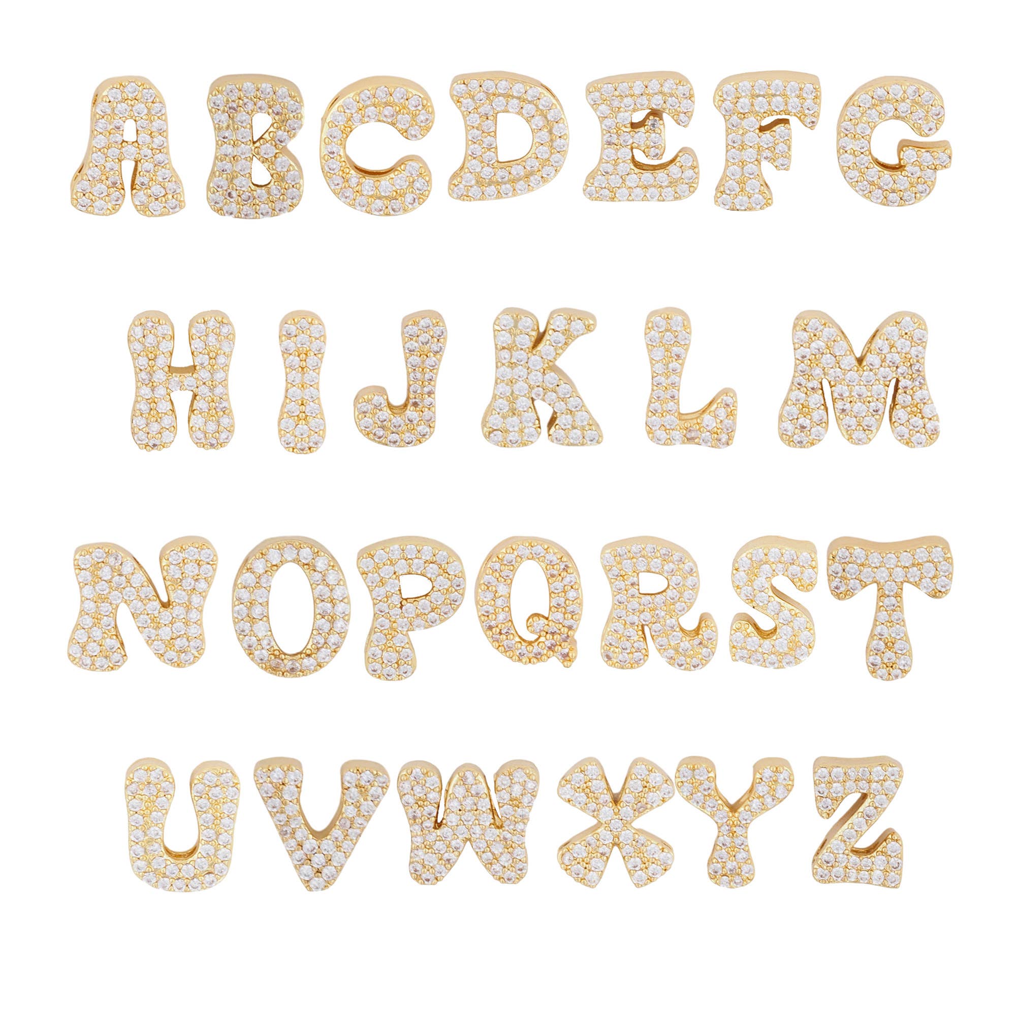 Savvy Bling - Wholesale Pendant/Charm Necklace - Cosmic Scroll CZ Initial Custom Word Name Necklaces 3