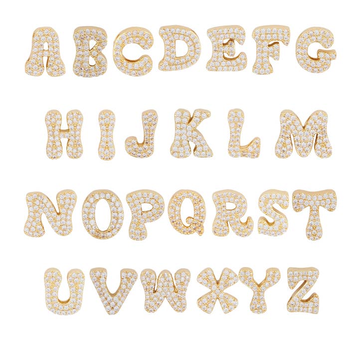 Savvy Bling - Wholesale Pendant/Charm Necklace - Cosmic Scroll CZ Initial Custom Word Name Necklaces 3