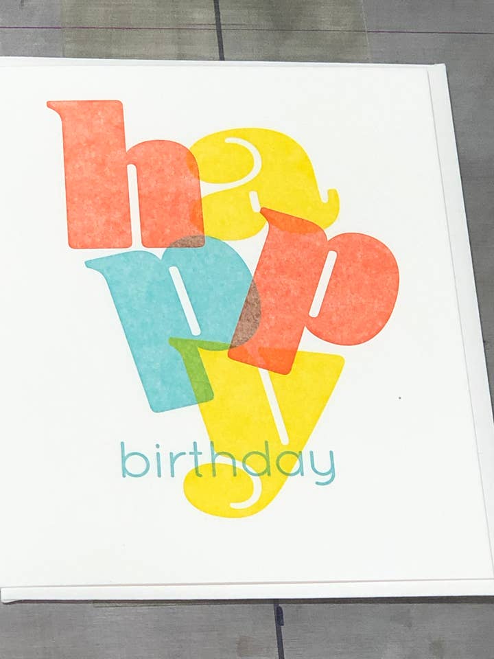 Happy Birthday for wholesale by Warrior Printress Letterpress and Design