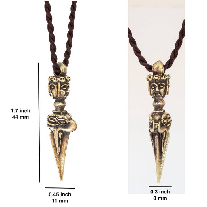 Artschatz LLC - Wholesale Pendant/Charm Necklace - Kila Phurba Dagger with Three Buddha Heads Brass Pendant Necklace1