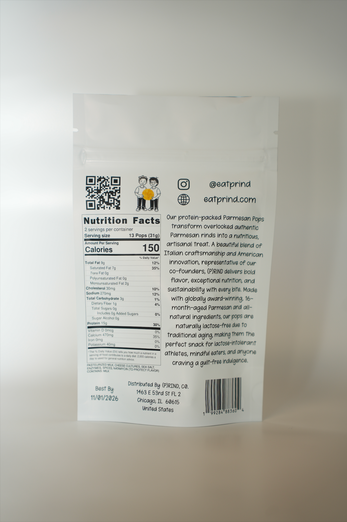 (P)rind, Co. - Vente Encas soufflé - Double pack de pops au parmesan et romarin rustique (Duetto)1