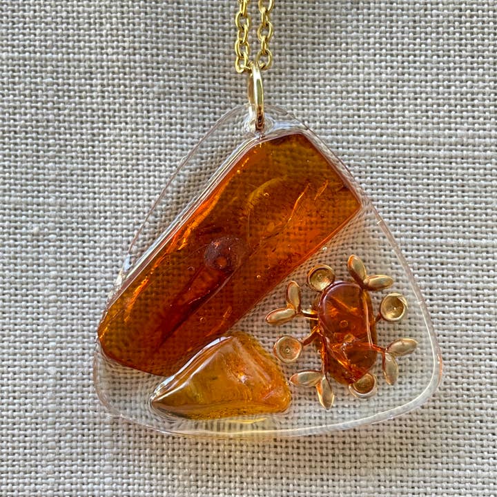 Baltic Amber Filigree Flower for wholesale by Retro Ruby Jewels