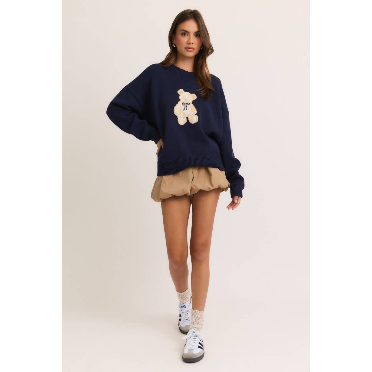 Apolline - Wholesale Knit Sweater - Women's - Long Sleeve Crew Neck Teddy Bear Graphic Sweater1