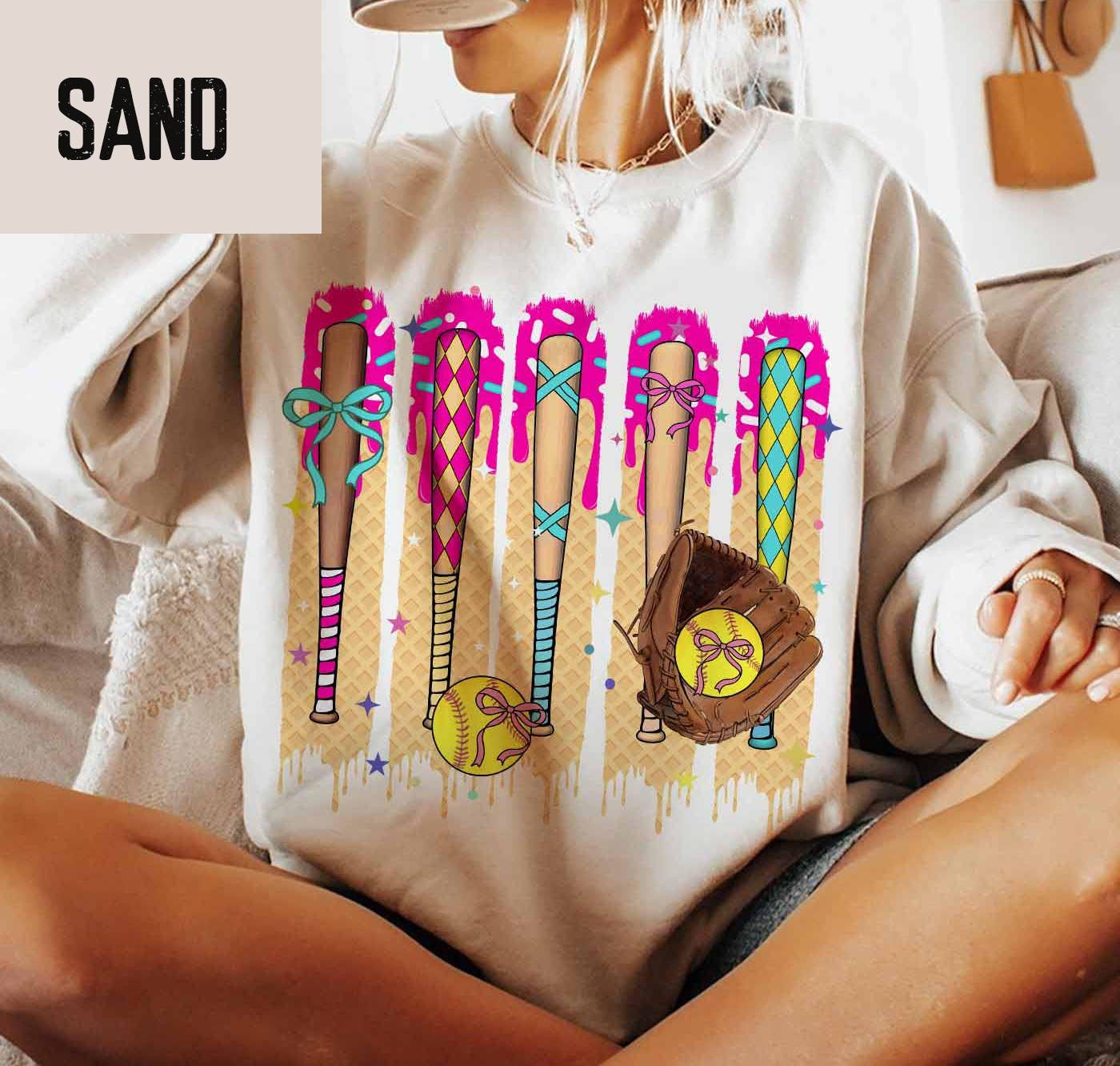 NVC Ecommerce LLC - Wholesale T-shirt met print - Dames - Respect the Drip Baseball Shirt, Ice Cream Drip Sweatshirt0