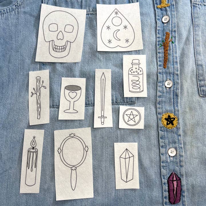 Wrenbirdarts - Wholesale Embroidery/Cross Stitch Supplies - Witchy Embroidery Patterns Set