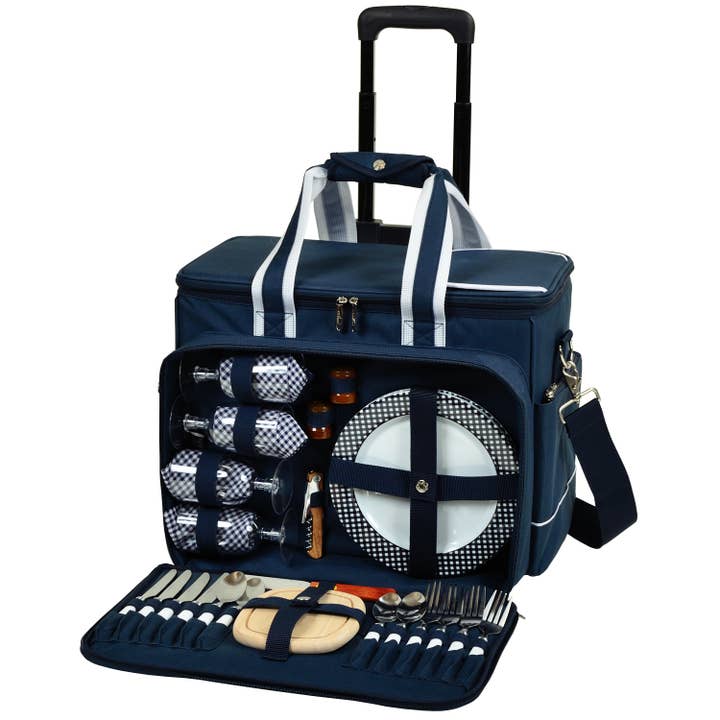 Pique-nic de luxe pour quatre personnes avec roues pour la vente par Picnic at Ascot