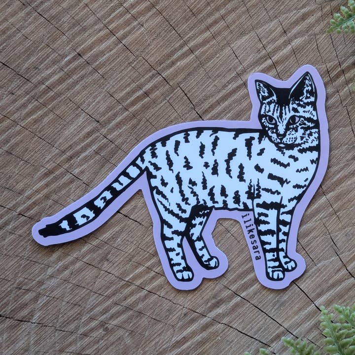 klistermærke | stående tigerkat for engroshandel hos ilikesara | art + goods